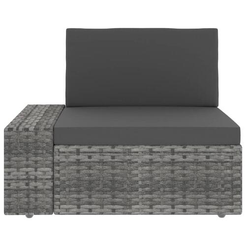 Hjørnedel til sofa med højre armlæn polyrattan grå