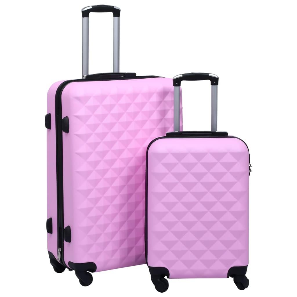 Kuffert sæt 2 stk. hardcase ABS pink