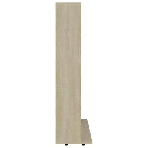 Cd-reol 102x23x89,5 cm konstrueret træ hvid og sonoma-eg