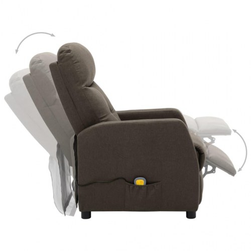 Elektrisk massagestol stof gråbrun