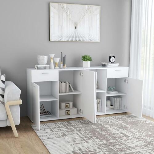 Skænk 160x36x75 cm spånplade hvid