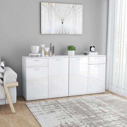 Skænk 160x36x75 cm spånplade højglans hvid