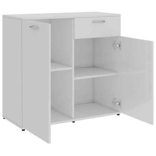 Skænk 160x36x75 cm spånplade højglans hvid