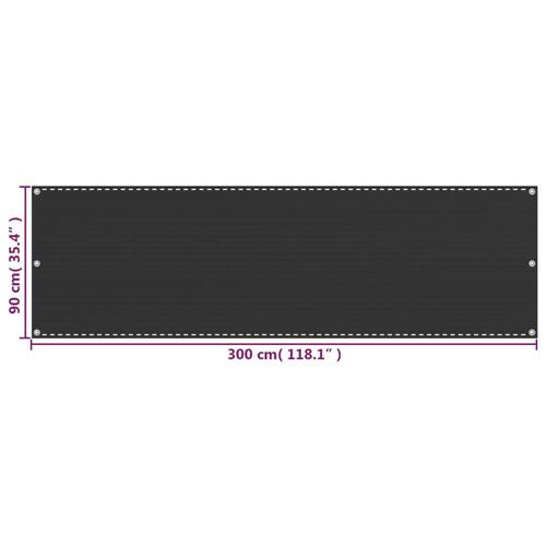 Altanafskærmning 90x300 cm HDPE antracitgrå