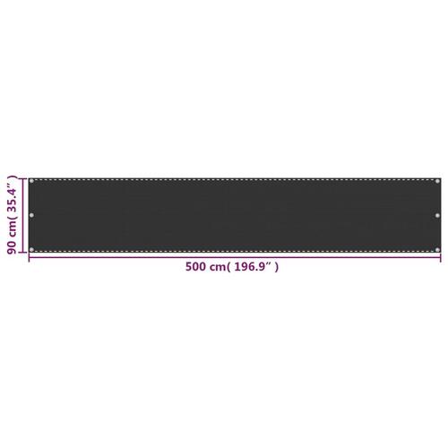 Altanafskærmning 90x500 cm HDPE antracitgrå