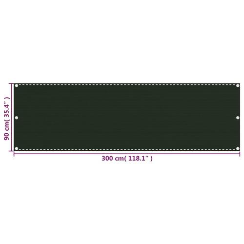 Altanafskærmning 90x300 cm HDPE mørkegrøn