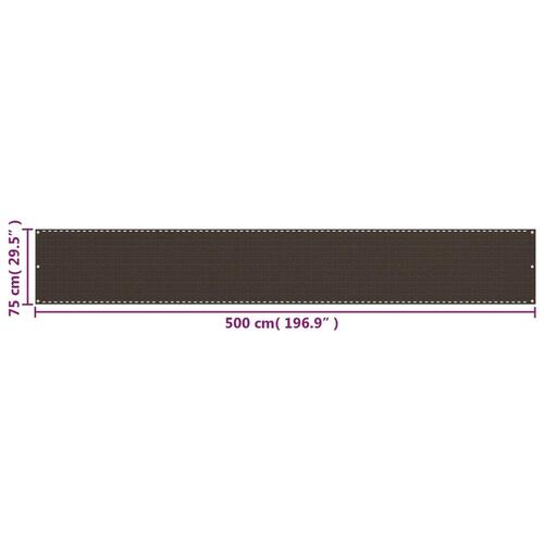 Altanafskærmning 75x500 cm HDPE brun