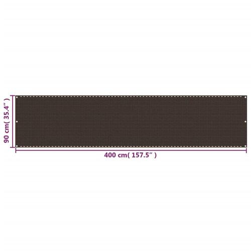 Altanafskærmning 90x400 cm HDPE brun