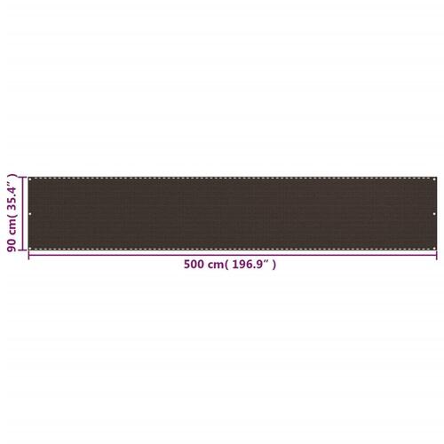 Altanafskærmning 90x500 cm HDPE brun
