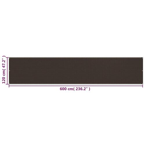 Altanafskærmning 120x600 cm HDPE brun