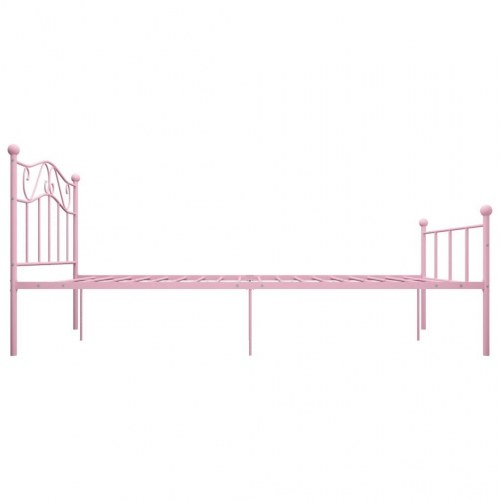 Sengestel i metal 140×200 cm - lyserød