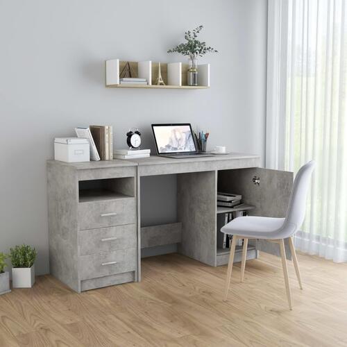 Skrivebord 140x50x76 cm konstrueret træ betongrå