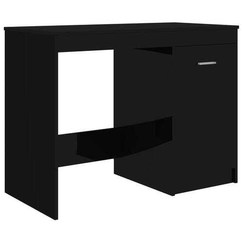 Skrivebord 140x50x76 cm spånplade sort højglans