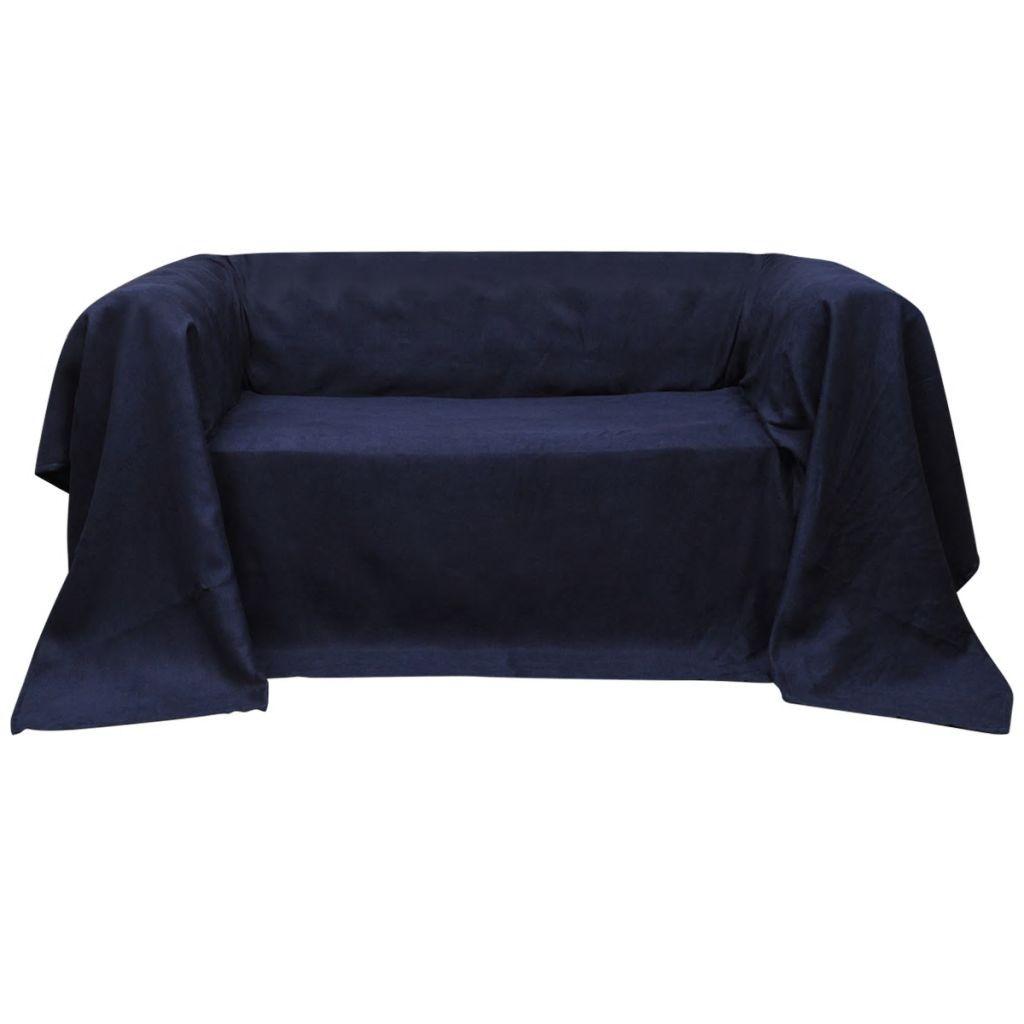 Sofaovertræk i micro-suede, marineblåt, 140x210 cm