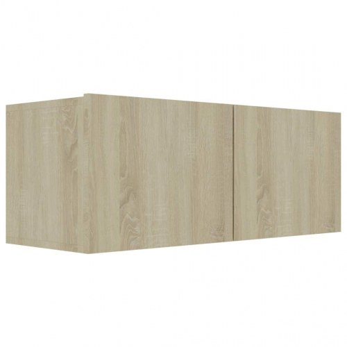 Væghængt tv-bord 80×30×30 cm i konstrueret træ - sonoma-eg