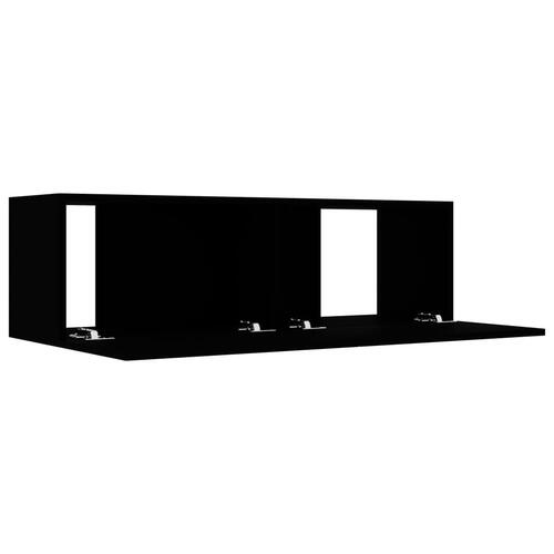 Tv-bord 100x30x30 cm konstrueret træ sort