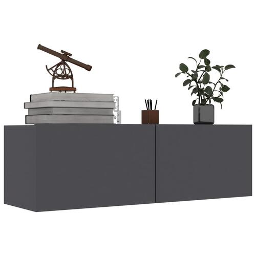 Tv-bord 100x30x30 cm konstrueret træ grå