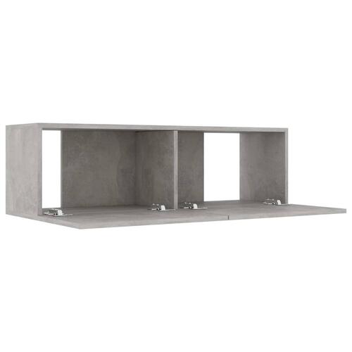 Tv-bord 100x30x30 cm konstrueret træ betongrå