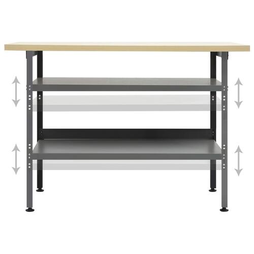 Arbejdsbord 120x60x85 cm stål grå