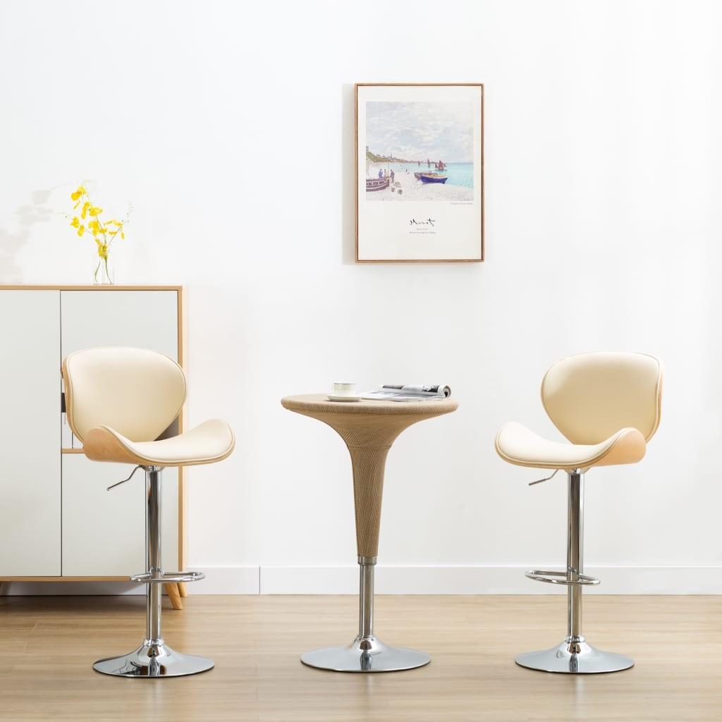 Barstol Kunstlæder Sort - lysebrun og cremefarvet