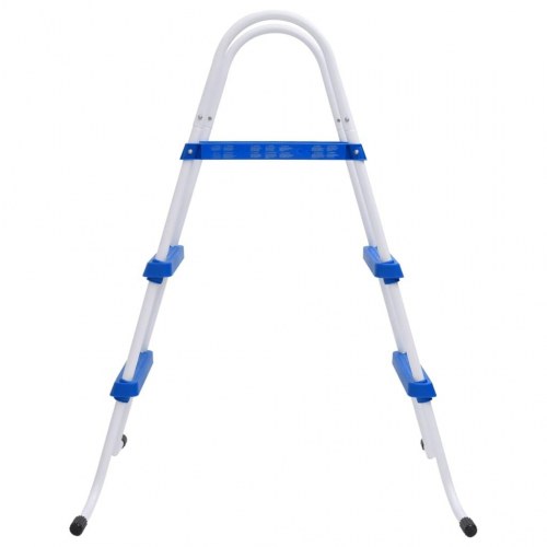 Poolstige 84 cm stål blå og hvid