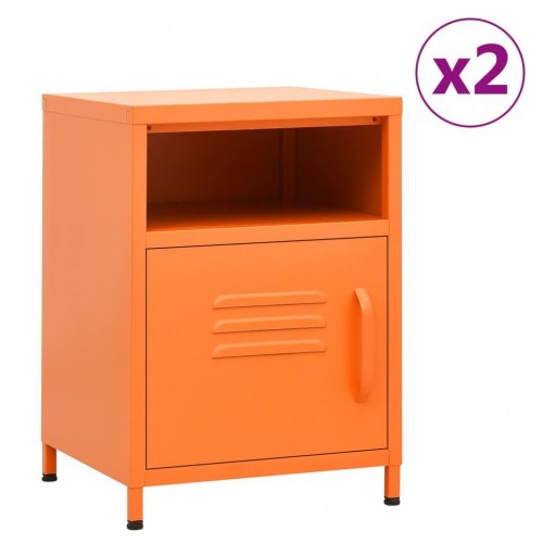 Natborde i stål - 2 stk., 35×35×51 cm, orange