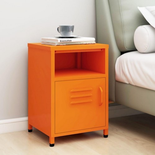 Natbord i stål 35 x 35 x 51 cm - orange