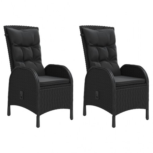 Havestole i polyrattan - 2 stk., sort