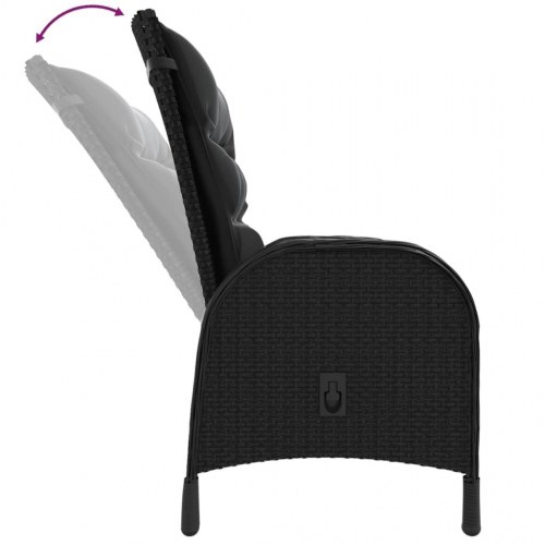Havestole i polyrattan - 2 stk., sort