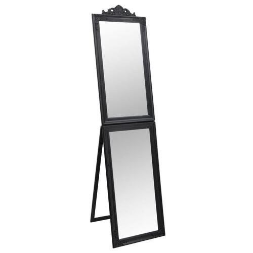 Fritstående spejl 40x160 cm sort