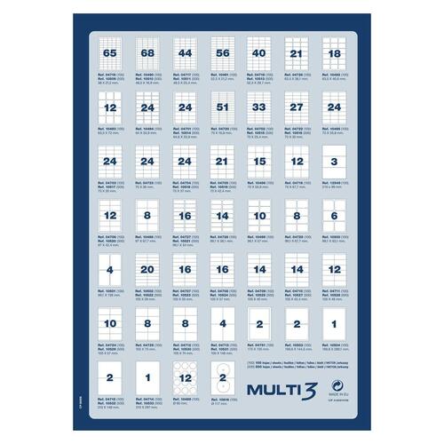 Selvklæbende etiketter MULTI 3 500 Ark 105 x 29 mm Hvid