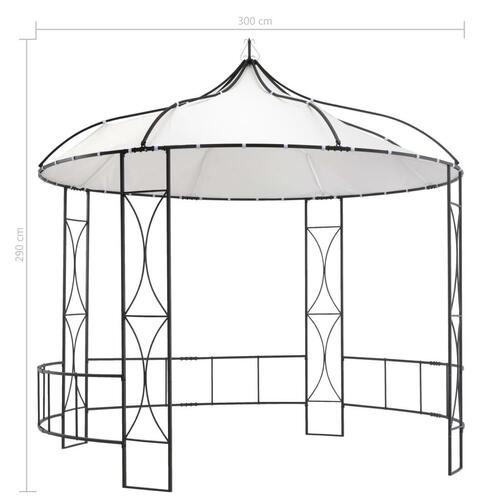 Pavillon 300x290 cm rund hvid