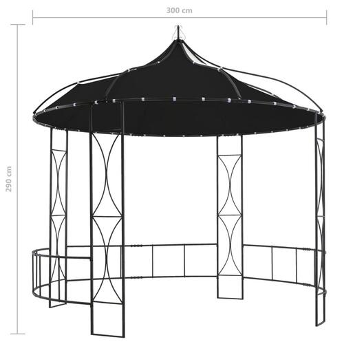 Pavillon rund 300x290 cm rund antracitgrå