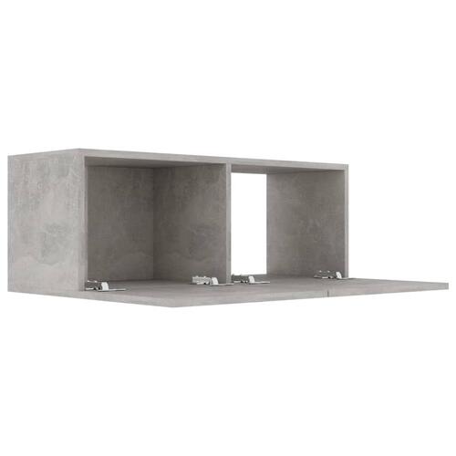 Tv-bord 80x30x30 cm konstrueret træ betongrå