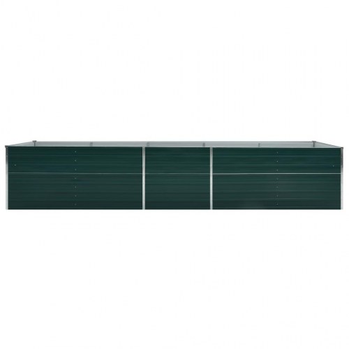 Forhøjet plantekasse 400×80×45 cm i galvaniseret stål - grøn