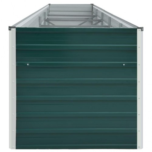 Forhøjet plantekasse 400×80×45 cm i galvaniseret stål - grøn