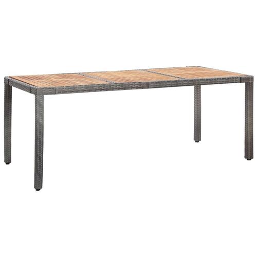 Udendørs spisebordssæt 9 dele med hynder polyrattan grå