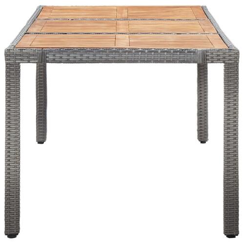 Udendørs spisebordssæt 9 dele med hynder polyrattan grå