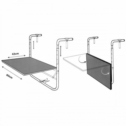 Ambiance klapbord til altan - sort/mørkegrå 60 × 43 cm