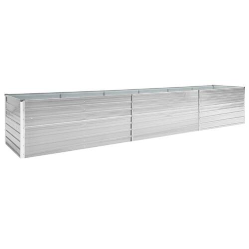 Forhøjet plantekasse 480x80x45 cm galvaniseret stål grå