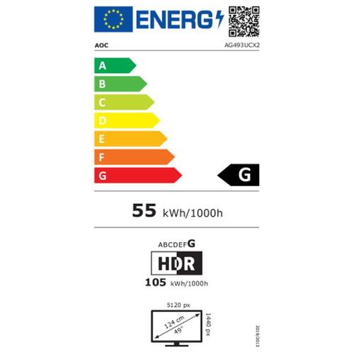 Skærm AOC AG493UCX2 DQHD 165 Hz 49"