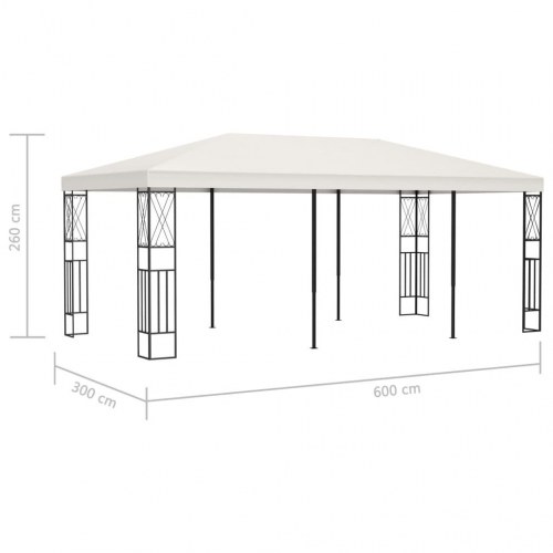 Pavillon 3x6 m stof cremefarvet