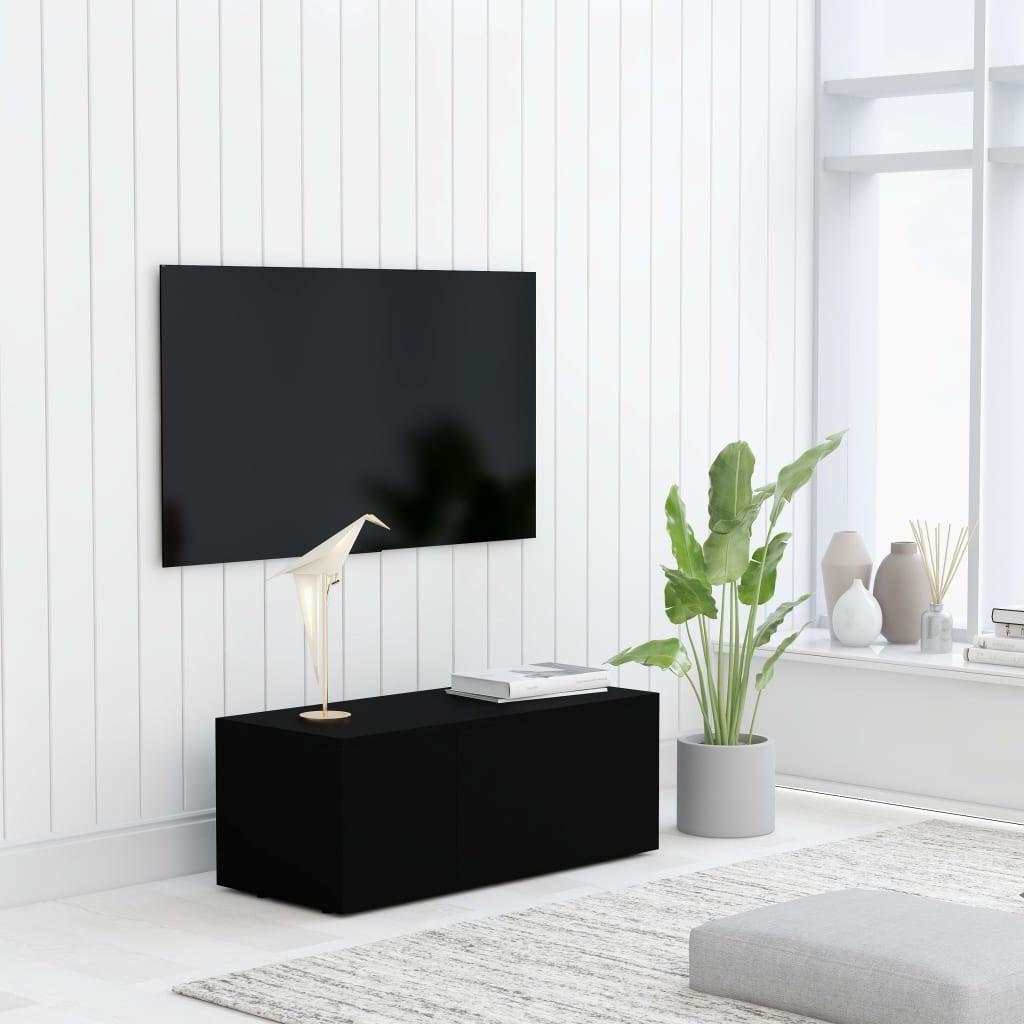 Tv-skab 80x34x30 cm spånplade sort