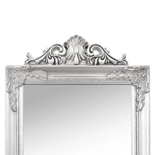 Fritstående spejl 50x200 cm sølvfarvet