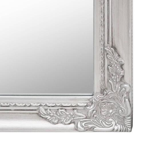 Fritstående spejl 45x180 cm sølvfarvet