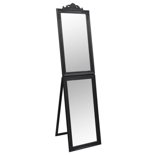 Fritstående spejl 50x200 cm sort