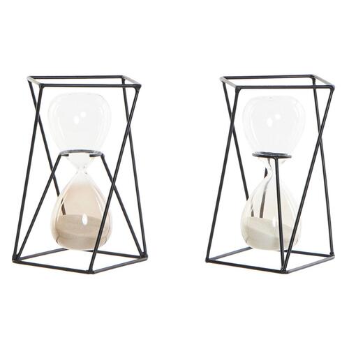 Timeglas Sort Rav Terrakotta 14 x 14 x 19 cm