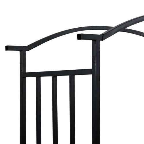 Havebue med bænk 128x50x207 cm jern sort