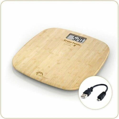 Digital badevægt Little Balance Green Power USB Energy Bambus 30 x 30 cm