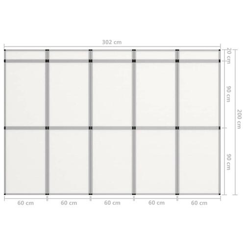 15-panels udstillingsvæg foldbar 302x200 cm hvid